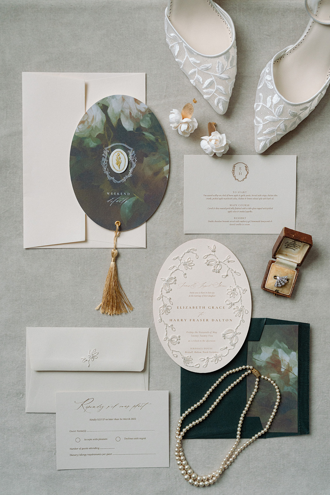 Birdsall House Luxury wedding table with table stationery and flowers