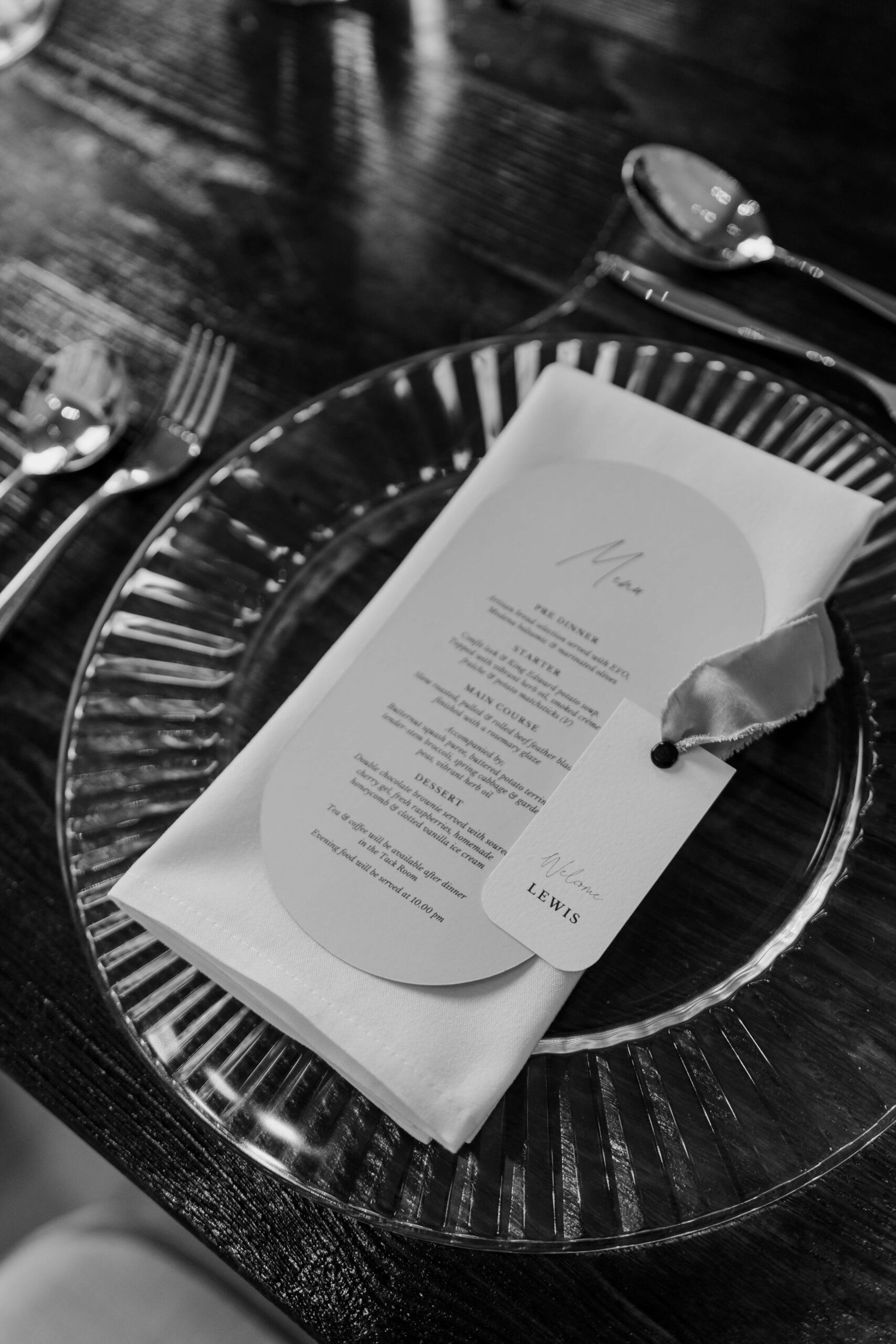 luxury-wedding-stationery-cheshire A black and white image of monochrome wedding stationery produced by Soiree Studio Cheshire.