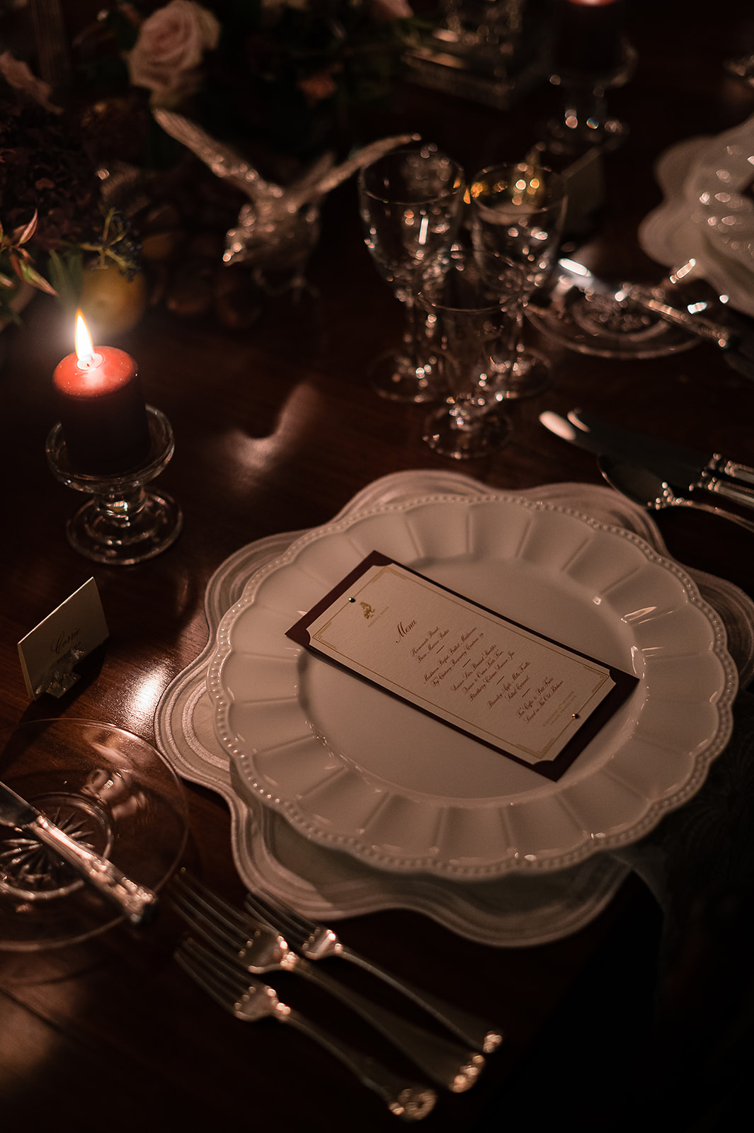 Wedding breakfast at Birdsall House. 