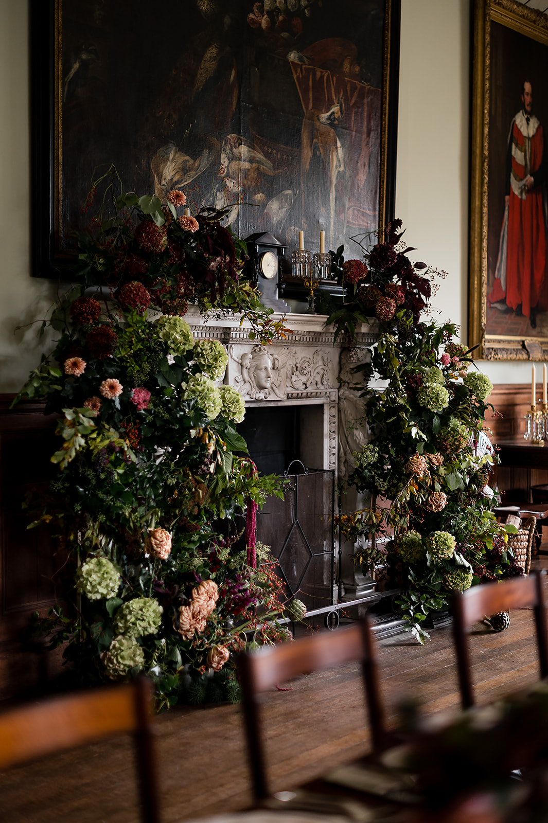 A colour image of a wedding cake at Birdsall House.